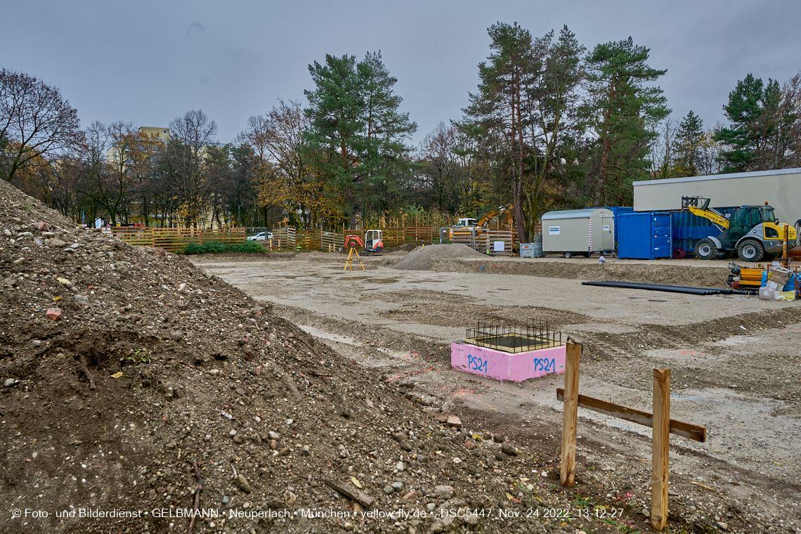 24.11.2022 - Baustelle an der Quiddestraße Haus für Kinder in Neuperlach